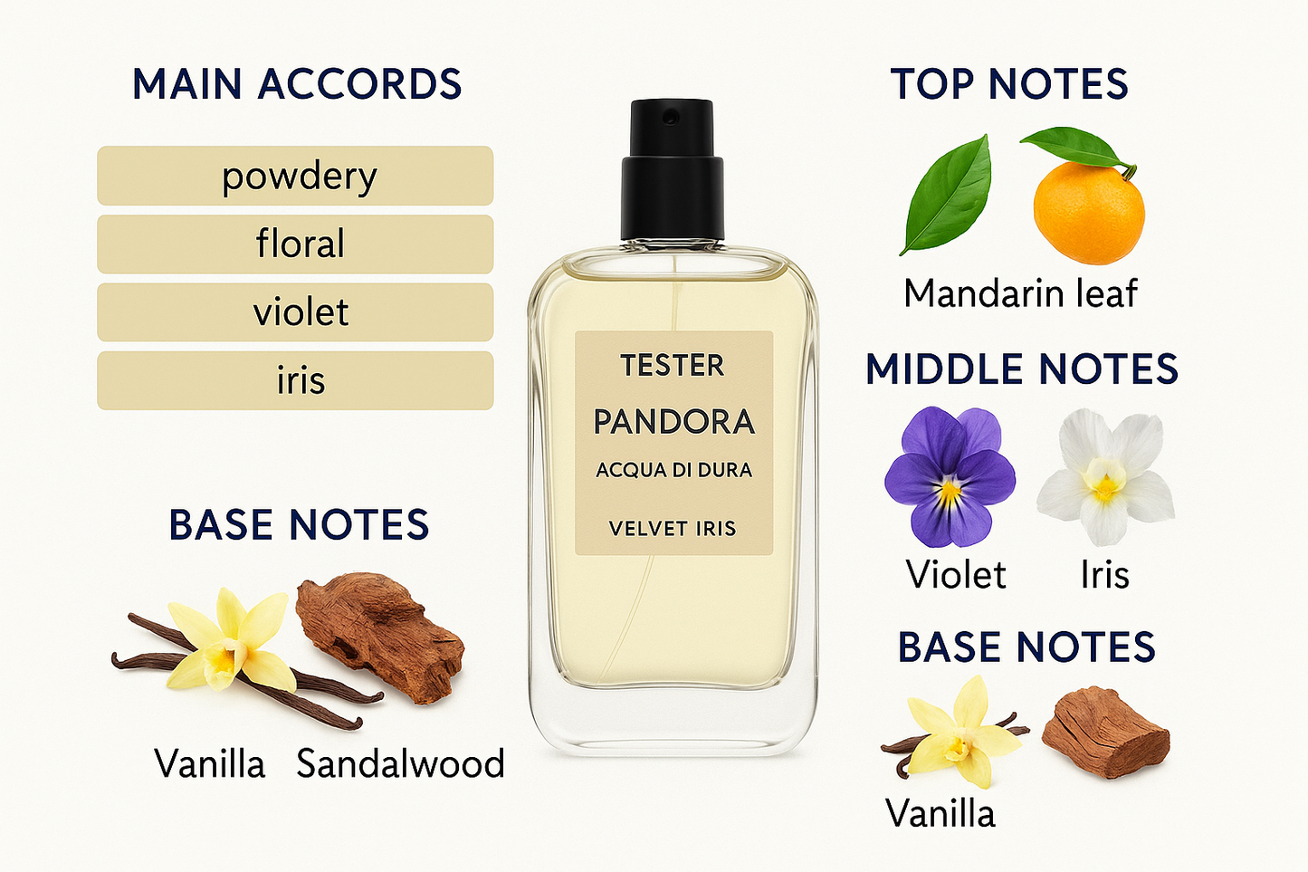 Tester Pandora Acqua di Dura Velvet Iris Eau de Parfum 100ml (without cap)