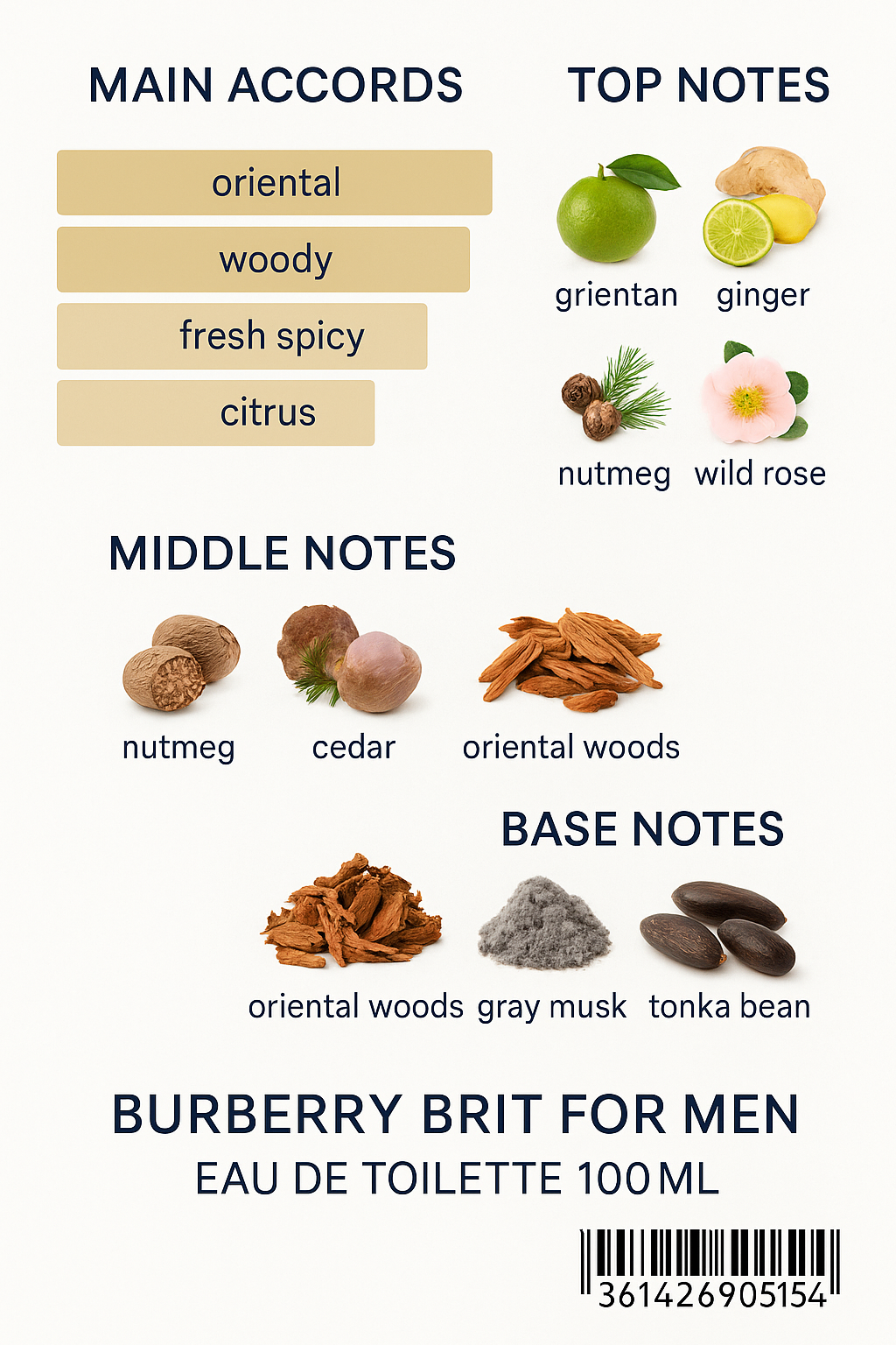 Burberry Brit for Him perfume for men, Eau de Toilette, 100 ml