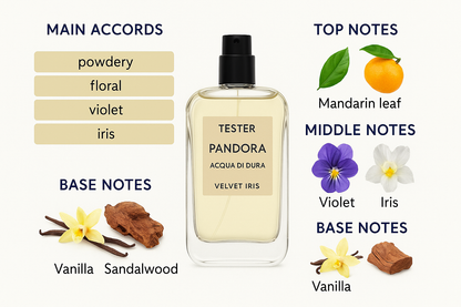 Tester Pandora Acqua di Dura Velvet Iris Eau de Parfum 100ml (without cap)