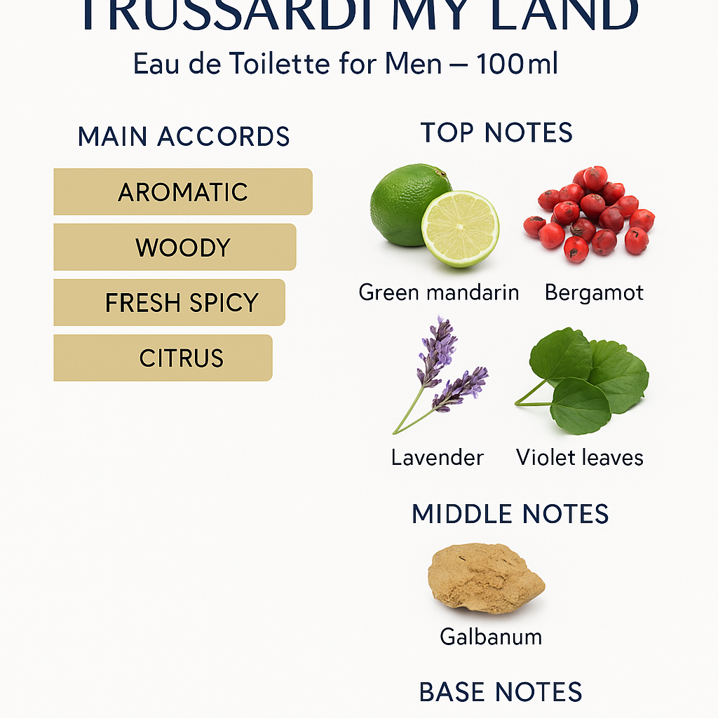 Trussardi My Land Eau de Toilette for Men – 100ml.
